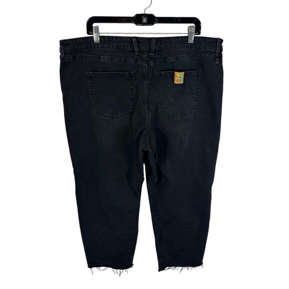 Ripton & Co Women’s Superlite Jeans Black Stretch Denim Size 36 Raw Hem - Picture 2 of 15